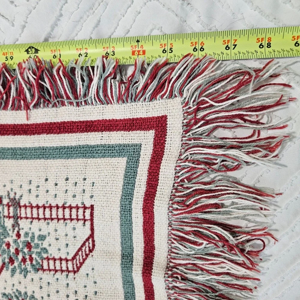 Vintage Bob Timberlake Tapestry Throw Blanket Christmas Small Town Holiday